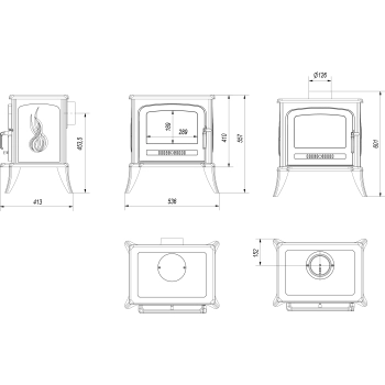 Piec żeliwny koza K7 Ø 130 5 kW