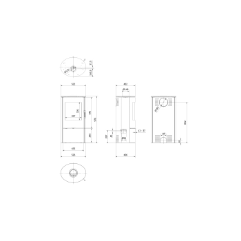 Piec stalowy koza ROLLO Ø 150 8 kW