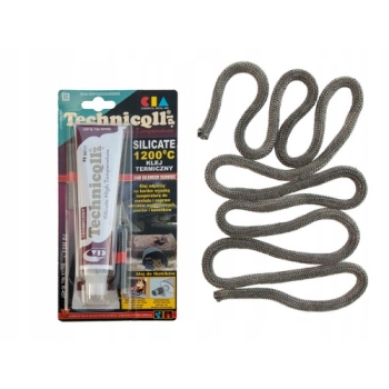 Zestaw naprawczy do kominka Uszczelka 14mm + klej