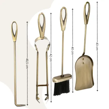 Zestaw kominkowy RANDERS 5-elementowy złoty