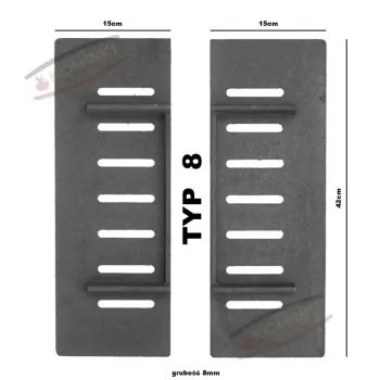 Ruszt żeliwny do kominka pieca 42x30cm 2-częściowy TYP8 800854