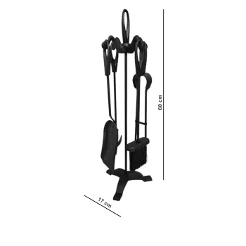 Zestaw kominkowy BERGEN 5-elementowy czarny