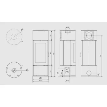 Piec stalowy ANTARES Ø 150 10 KW